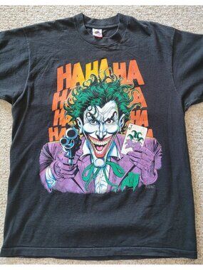 Vintage Joker T-Shirt Size XL 1989 Ha Ha Ha Batman Single Stitch USA DC Comics
